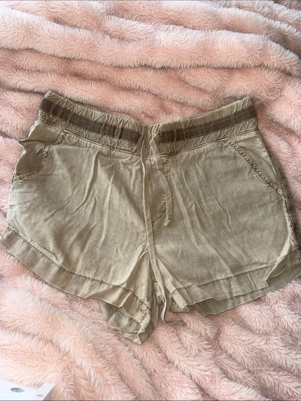Women's Lightweight khaki Drawstring Shorts